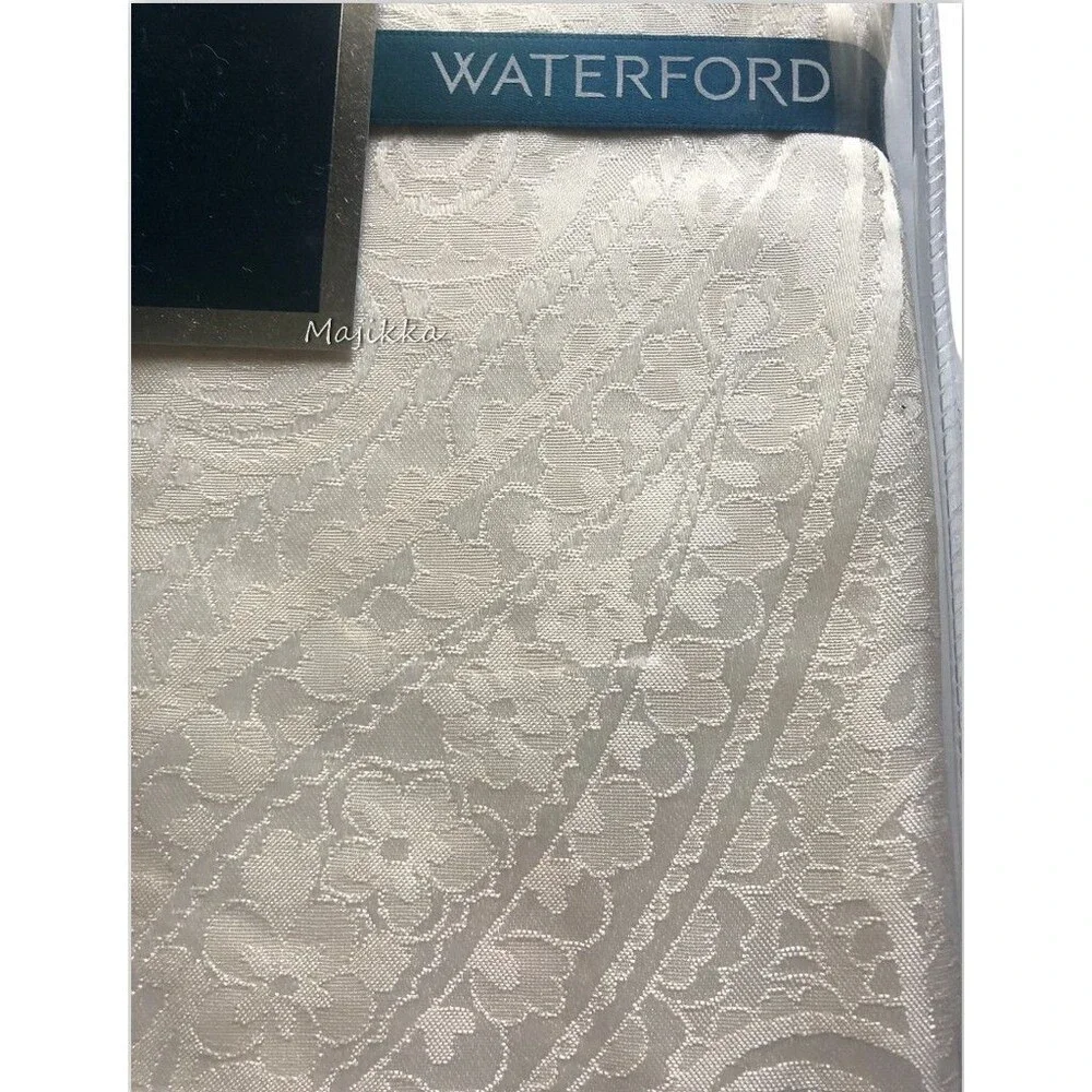 Waterford Paisley Fabric Tablecloth 70x84 Ivory Thanksgiving Christmas Easter